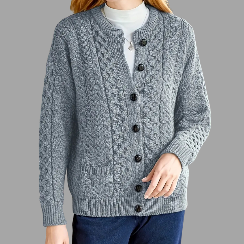 Buttoned Knit Cardigan with Pockets