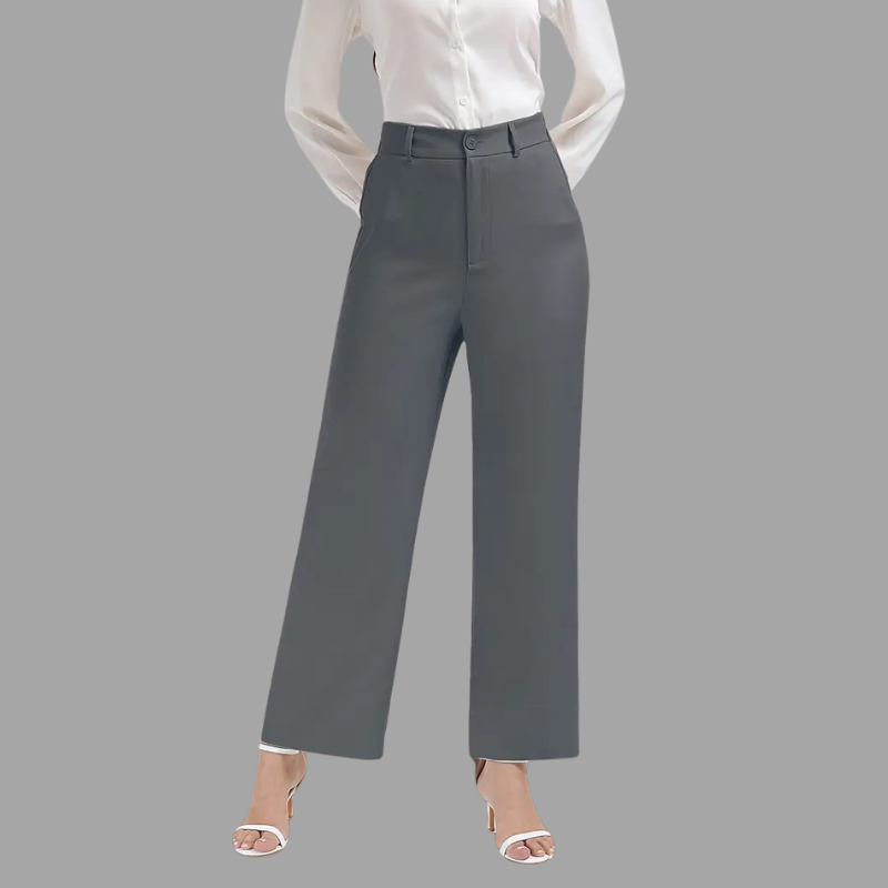 High-Waist Straight-Leg Pants