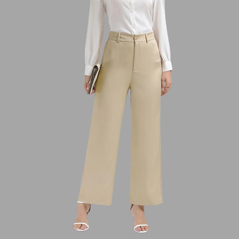 High-Waist Straight-Leg Pants