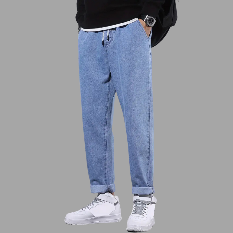 Casual Drawstring Denim Pants