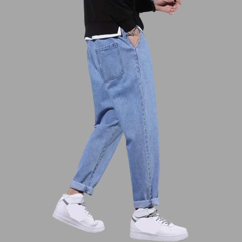 Casual Drawstring Denim Pants